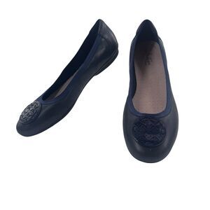 Collection by Clarks Gracelin Lola Leather Ballet Flat Blue Sz 9.5 Fast Shipping